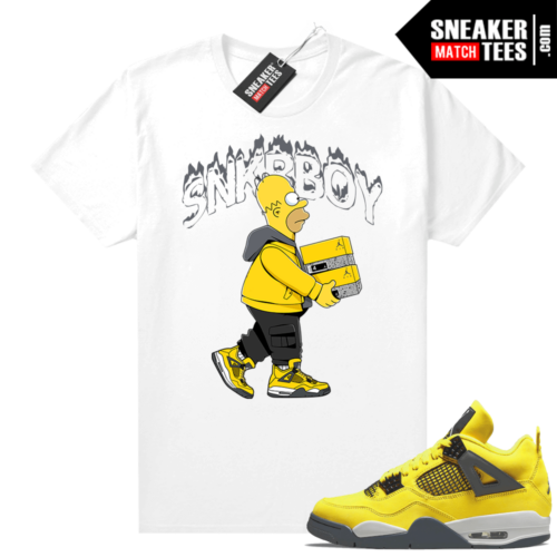 Lightning 4s Jordan Sneaker Tees White SNKRBOY x Homer