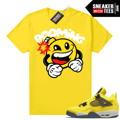 Lightning 4s Jordan Sneaker Tees Yellow BOOMING