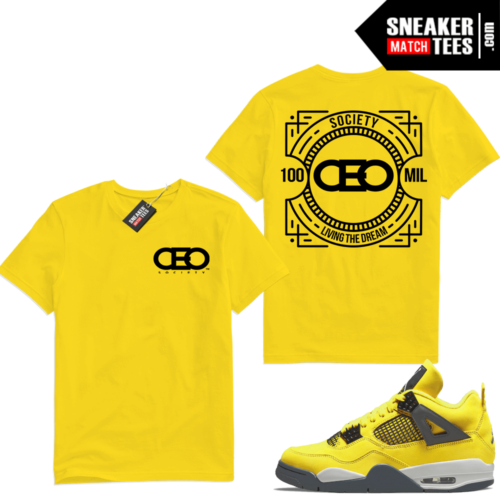 Lightning 4s Jordan Sneaker Tees Yellow CEO Dream