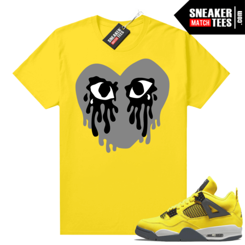 Lightning 4s Jordan Sneaker Tees Yellow Crying Heart