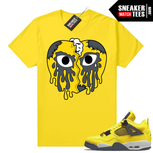 Lightning 4s Jordan Sneaker Tees Yellow Crying Heart V2