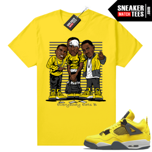 Lightning 4s Jordan Sneaker Tees Yellow Everybody Eats B