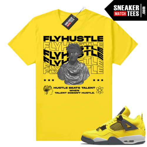 Lightning 4s Jordan Sneaker Tees Yellow Fly Hustle Wasted Talent