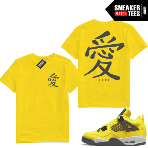 Lightning 4s Jordan Sneaker Tees Yellow Love