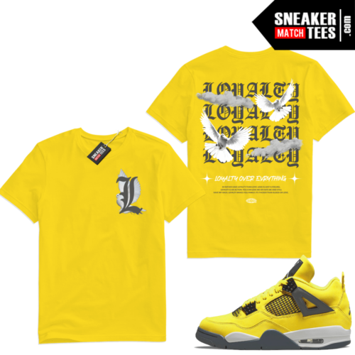 Lightning 4s Jordan Sneaker Tees Yellow Loyalty