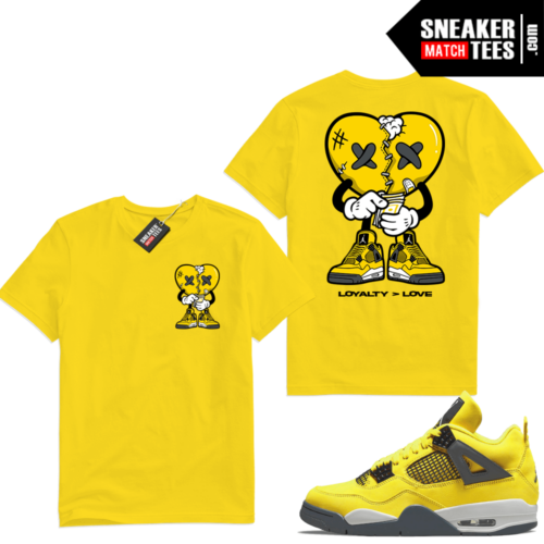 Lightning 4s Jordan Sneaker Tees Yellow Loyalty Greater Than Love