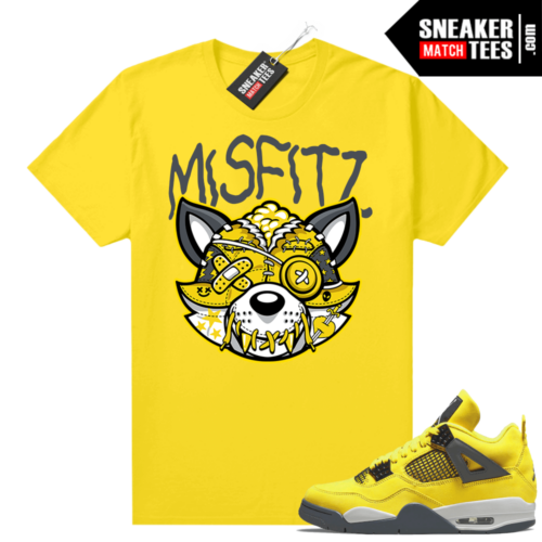 Lightning 4s Jordan Sneaker Tees Yellow MISFITZ Fox