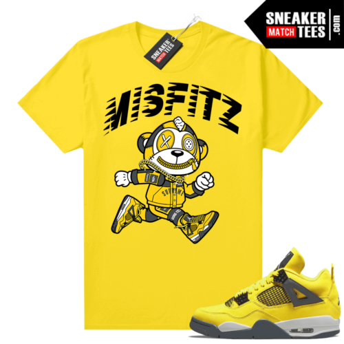 Lightning 4s Jordan Sneaker Tees Yellow MISFITZ Monkey Boonk Gang