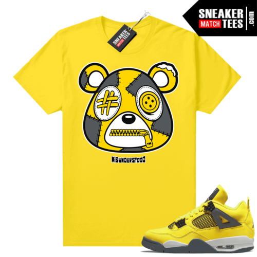 Lightning 4s Jordan Sneaker Tees Yellow Misunderstood Bear