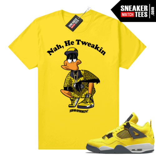Lightning 4s Jordan Sneaker Tees Yellow Nah He Tweakin Daffy