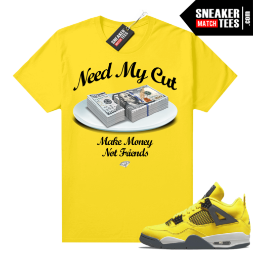 Lightning 4s PSG jordan Sneaker Tees Yellow Need My Cut