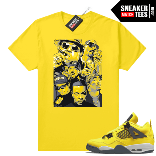 Lightning 4s Jordan Tees HIGH Tees Yellow Rap Legends