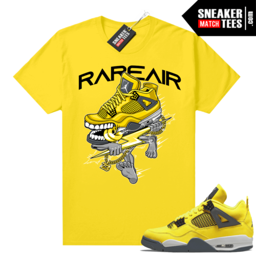 Lightning 4s Jordan Sneaker Tees Yellow Rare Air Fly Kicks