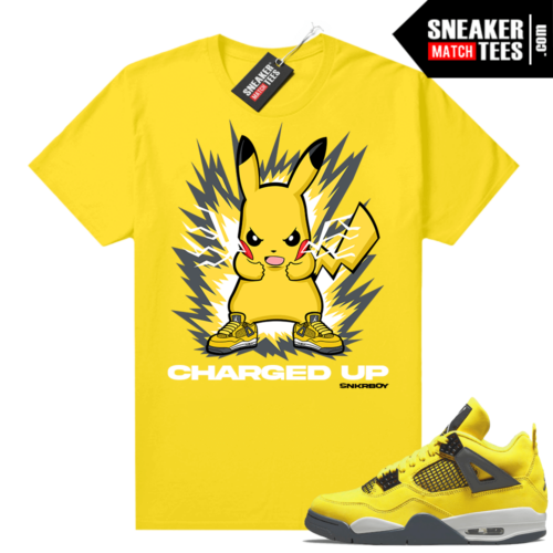 Lightning 4s Jordan Sneaker Tees Yellow SNKRBOY Pikachu