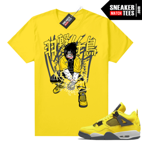 Lightning 4s Jordan Sneaker Tees Yellow SNKRBOY Sasuke V2