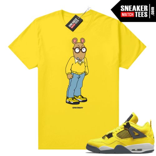 Lightning 4s Jordan Sneaker Tees Yellow SNKRBOY x Arthur