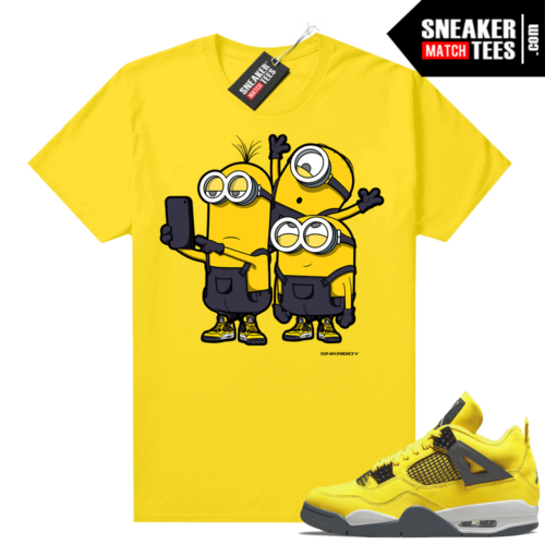 Lightning 4s Jordan Sneaker Tees Yellow SNKRBOY x Minions