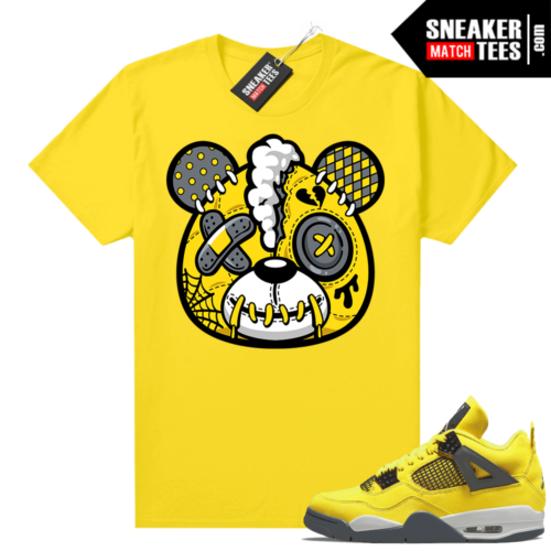 Lightning 4s Jordan Sneaker Tees Yellow SZY Heart Break Bear