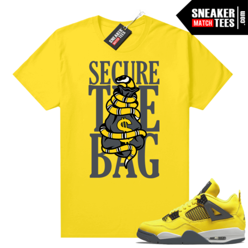 Lightning 4s Jordan Sneaker Tees Yellow SZY Secure the Bag