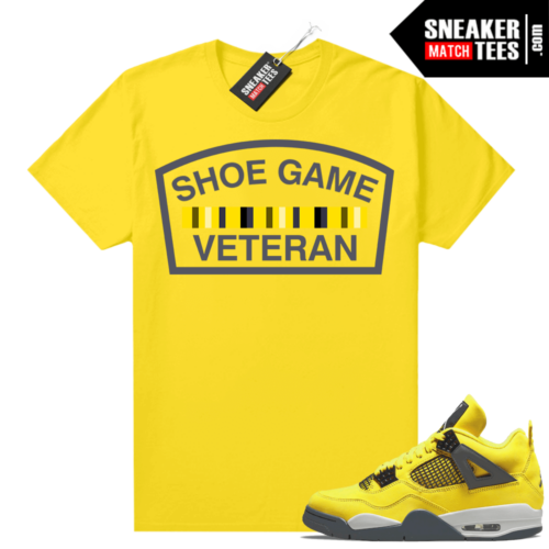 Lightning 4s Jordan Sneaker Tees Yellow Shoe Game Veteran