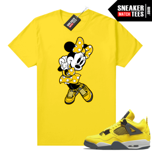 Lightning 4s Jordan Sneaker Tees Yellow Sneaker Bae