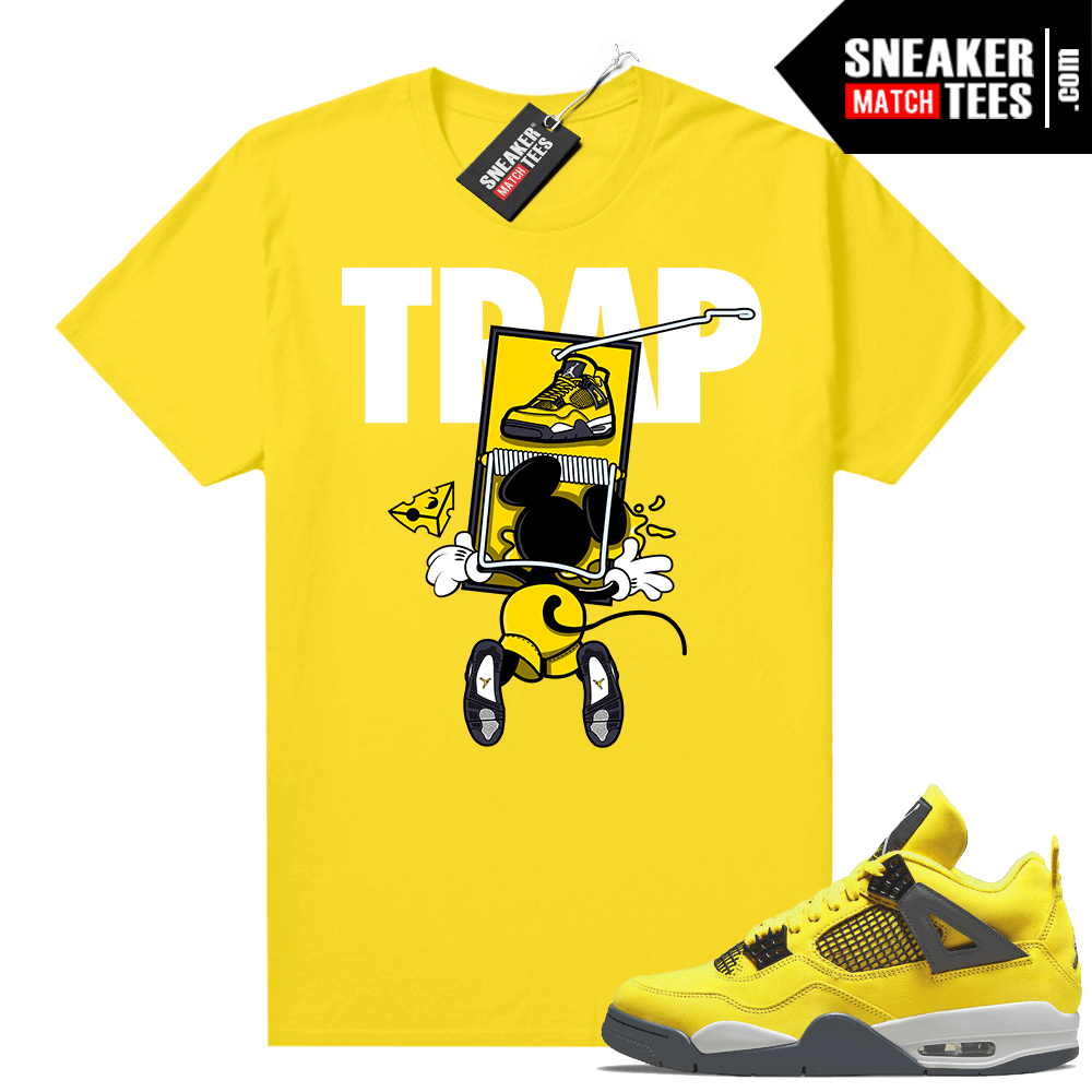 Lightning 4s Jordan Sneaker Tees Yellow Sneakerhead Trap | Lightning ...