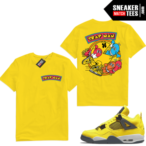 Lightning 4s Jordan Sneaker Tees Yellow TRAP-MAN V2