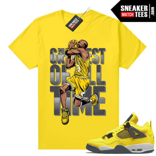 Lightning 4s Jordan Sneaker Tees Yellow The Greatest