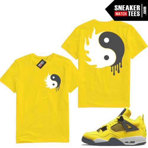 Lightning 4s Jordan Sneaker Tees Yellow Yin and Yang