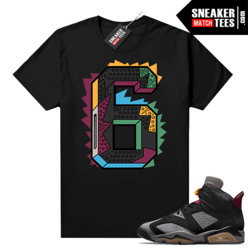 Bordeaux 6s Jordan Sneaker Tees Shirts Black Big 6