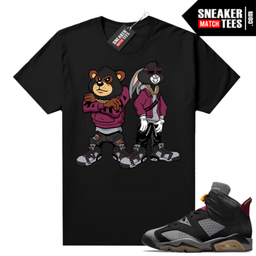 Bordeaux 6s Jordan Sneaker Tees Shirts Black Big Steppas