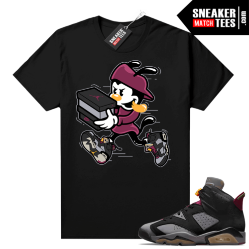 Bordeaux 6s Jordan Sneaker Tees Shirts Black Double Up