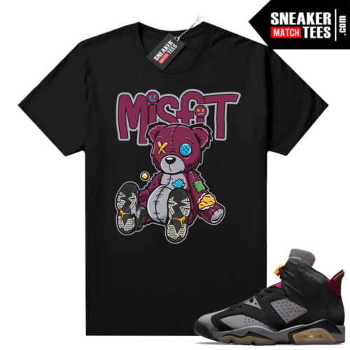 Bordeaux 6s mid shirt Jordan 6 retro Black tee Misfit Voodoo Bear