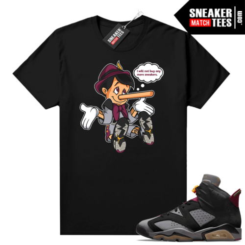 Bordeaux 6s matching shirt Jordan 6 retro Black tee No More Sneakers