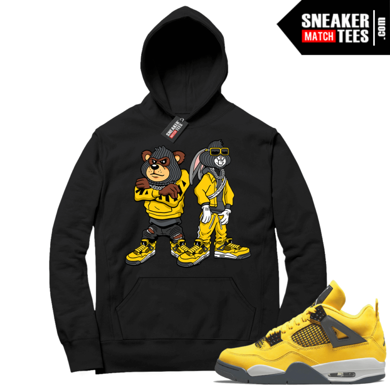 Lightning 4s Hoodies Matching Jordan 4 Black Big Steppas