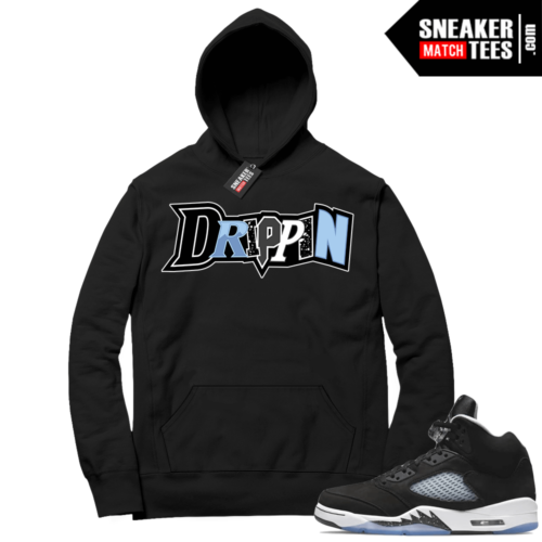 Oreo 5s Jordan Retro Hoodies Match Black Drippin Letters