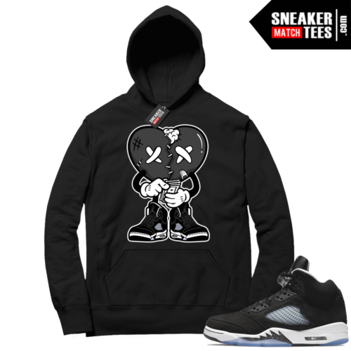 Oreo 5s Jordan Retro Hoodies Match Black Heart Broken