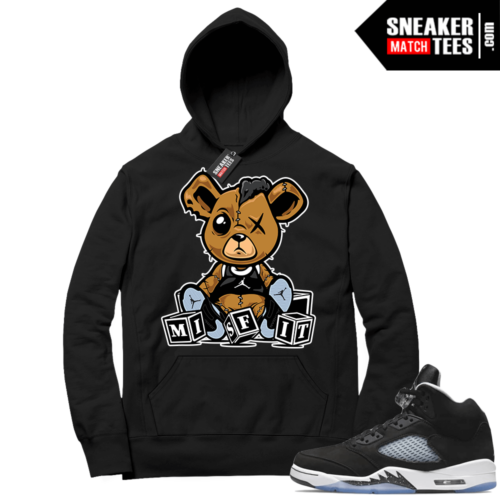 Oreo 5s Jordan Retro Hoodies Match Black Misfit Teddy