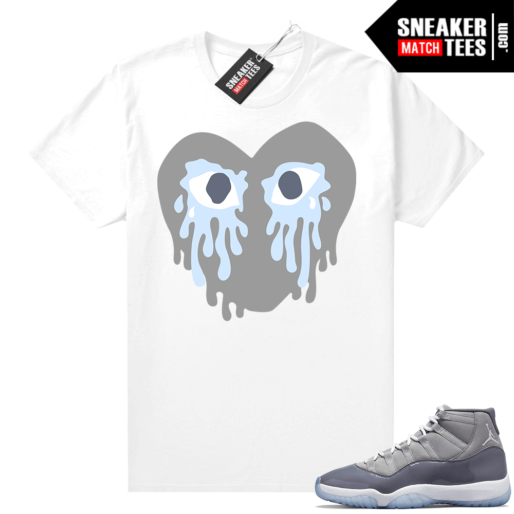 Cool Grey 11 Jordan Sneaker Match Tees Crying Heart