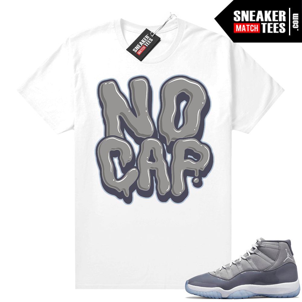 Cool Grey 11 Jordan Sneaker Match Tees No Cap Bubble Font