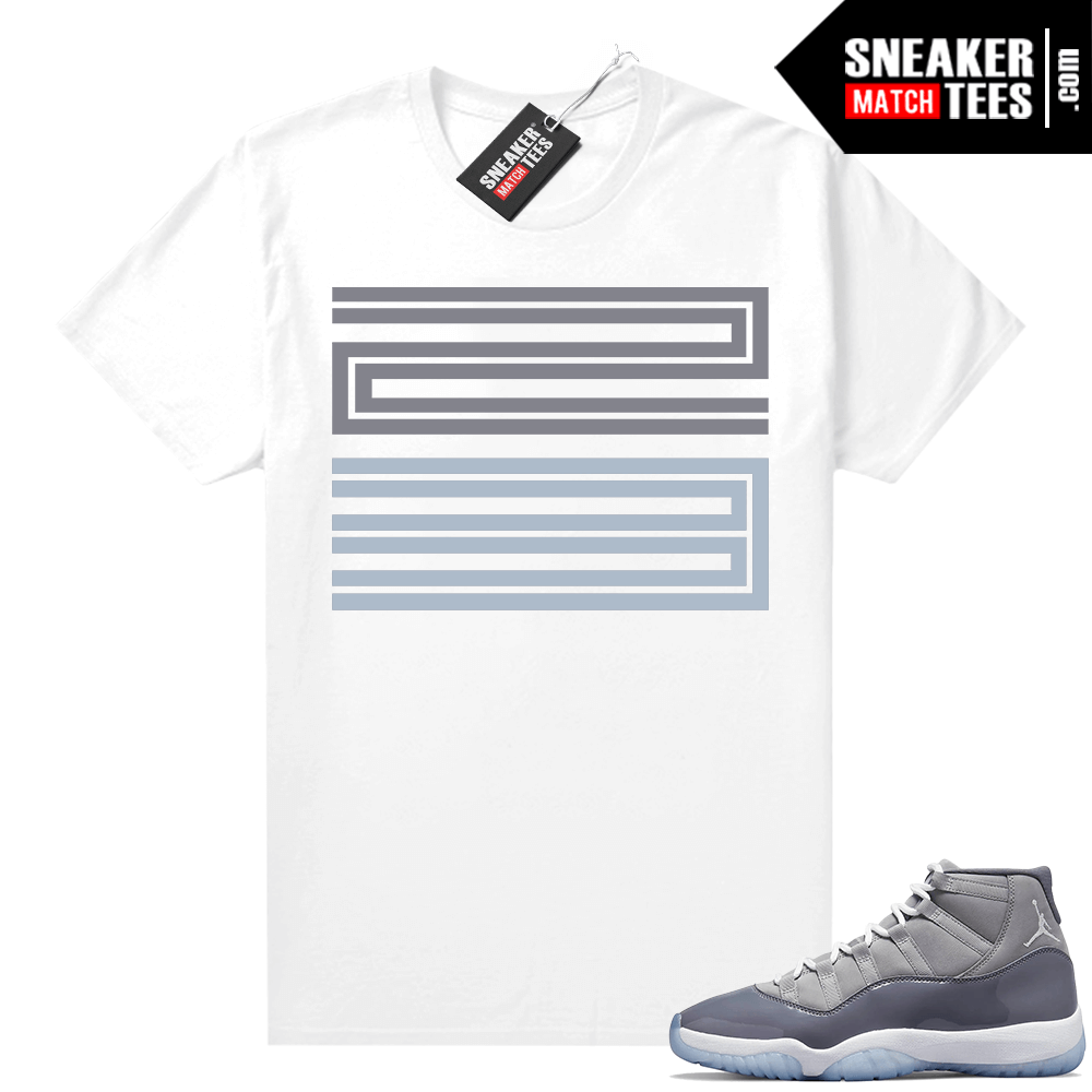 Cool Grey 11 Jordan Sneaker Match Tees White 23