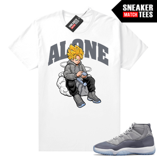 Cool Grey 11 Jordan Sneaker Match Tees White Alone Goku