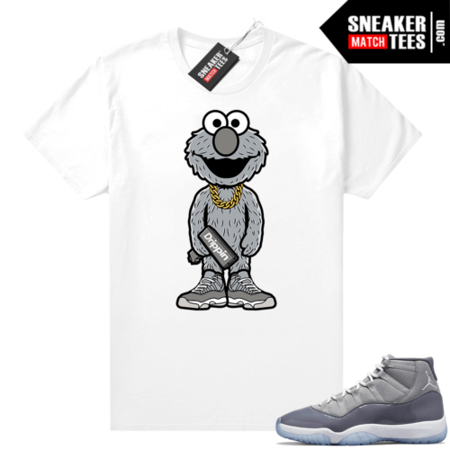 Cool Grey 11 Jordan Sneaker Match Tees White Elmo Drippin