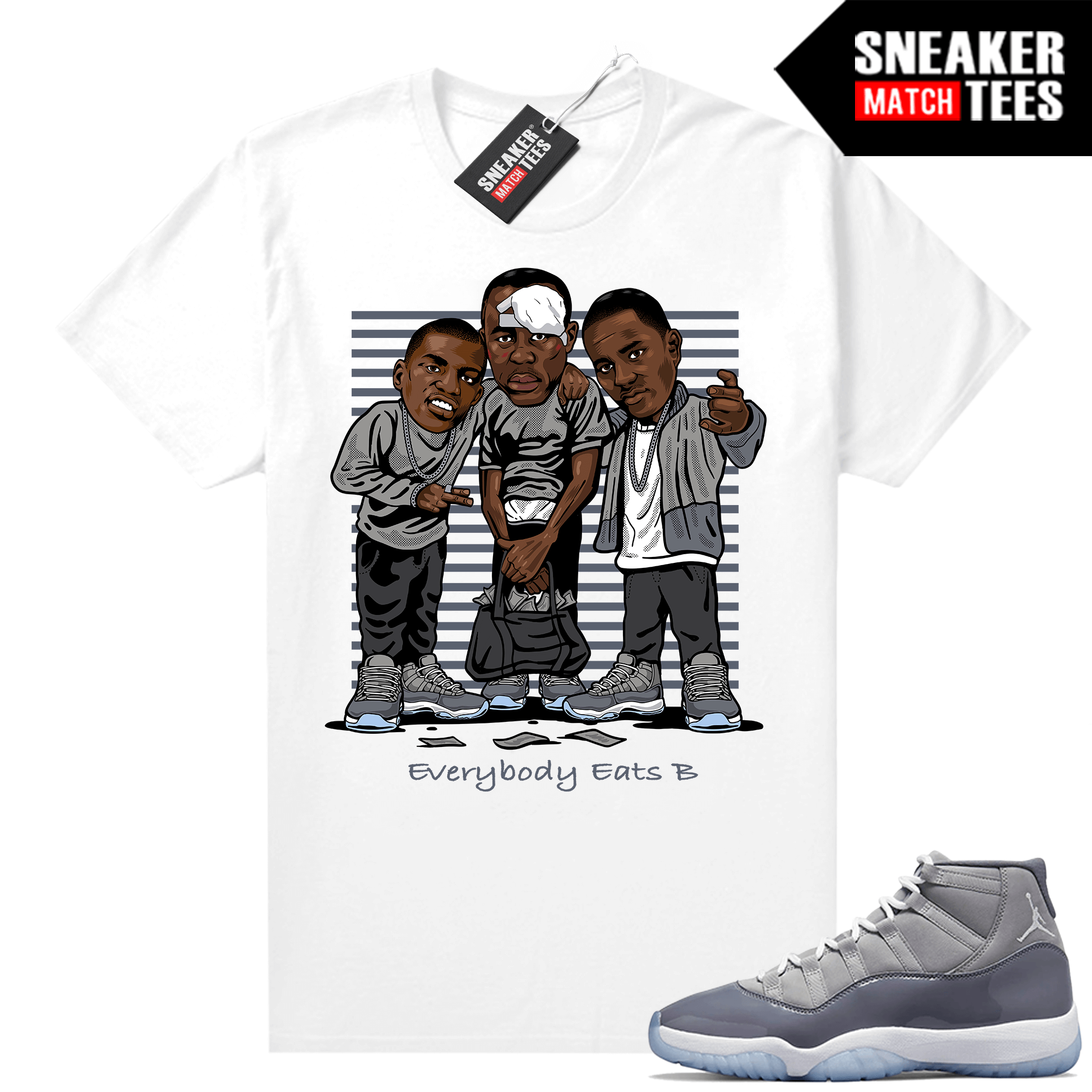 Cool Grey 11 Jordan Sneaker Match Tees White Everybody Eats B