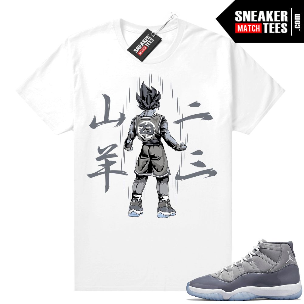 Cool Grey 11 Jordan Sneaker Match Tees White Goku 23