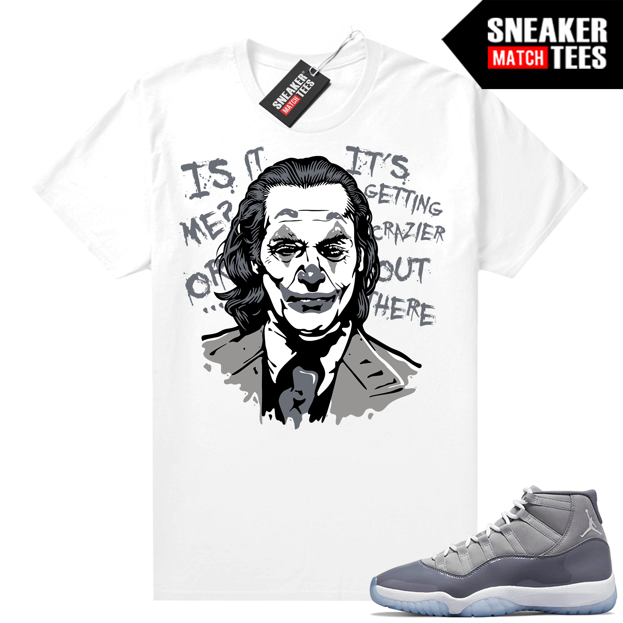 Cool Grey 11 Jordan Sneaker Match Tees White Joker