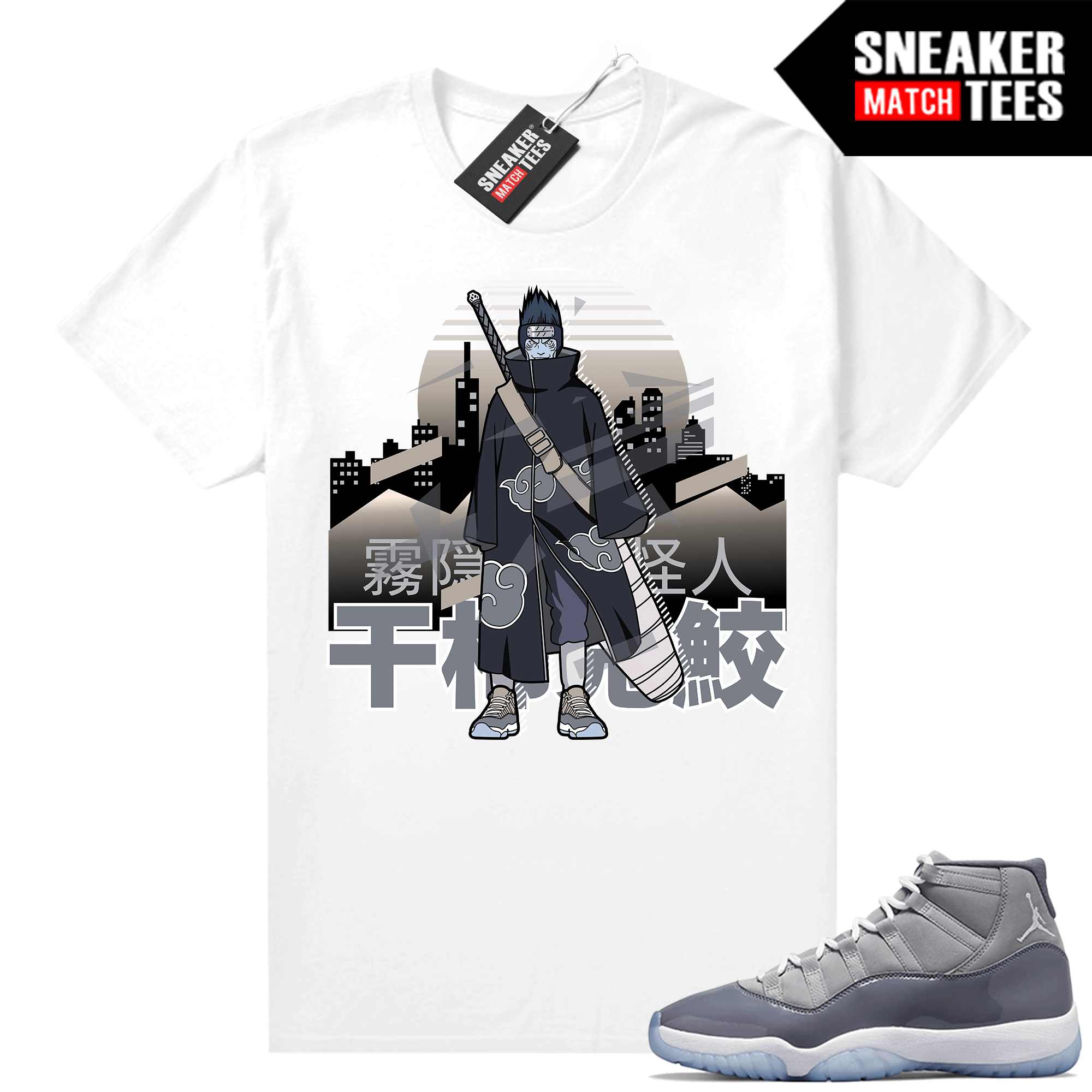 Cool Grey 11 Jordan Sneaker Match Tees White Kisame