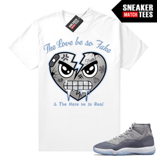 Cool Grey 11 Space Jordan Sneaker Collab Tees White Love So Fake