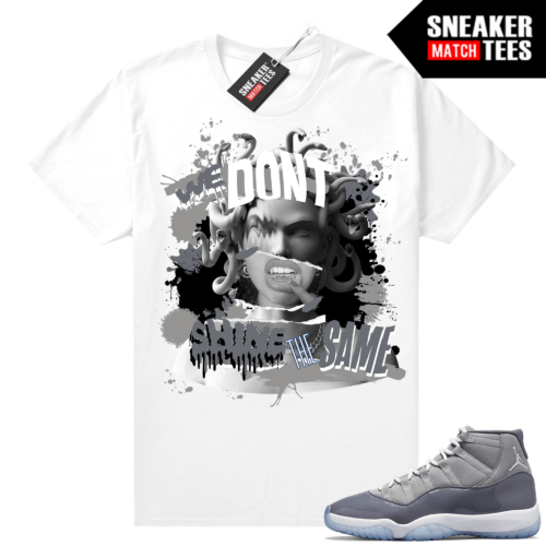 Cool Grey 11 Jordan Sneaker Match Tees White Medusa