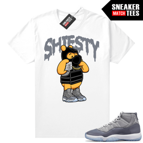 Cool Grey 11 Jordan Sneaker Match Tees White Pooh Shiesty